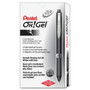 Pentel Oh! Gel Pen, Retractable, Medium 0.7 mm, Black Ink, Black Barrel, Dozen