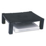 Kantek Single-Level Monitor Stand, 17" x 13.25" x 3" to 6.5", Black, Supports 50 lbs