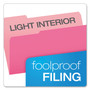 Pendaflex Colored File Folders, 1/3-Cut Tabs: Assorted, Legal Size, Pink/Light Pink, 100/Box