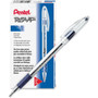 Pentel R.S.V.P. Ballpoint Pen, Stick, Fine 0.7 mm, Blue Ink, Clear/Blue Barrel, Dozen