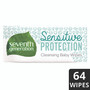 Seventh Generation Free and Clear Baby Wipes, 7 x 7, Unscented, White, 64/Flip-Top Pack