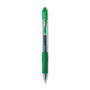 Pilot G2 Premium Gel Pen, Retractable, Fine 0.7 mm, Green Ink, Smoke/Green Barrel, Dozen