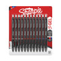 Sharpie S-Gel S-Gel High-Performance Gel Pen, Retractable, Medium 0.7 mm, Assorted Ink Colors, Black Barrel, Dozen