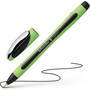 Schneider Xpress Fineliner Porous Point Pen, Stick, Medium 0.8 mm, Black Ink, Black/Green Barrel, 10/Box
