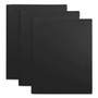 Universal Two-Pocket Plastic Folders, 100-Sheet Capacity, 11 x 8.5, Black, 10/Pack