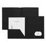 Universal Two-Pocket Plastic Folders, 100-Sheet Capacity, 11 x 8.5, Black, 10/Pack