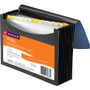 Smead 12-Pocket Poly Expanding File, 0.88" Expansion, 12 Sections, Cord/Hook Closure, 1/6-Cut Tabs, Letter Size, Black/Blue
