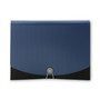 Smead 12-Pocket Poly Expanding File, 0.88" Expansion, 12 Sections, Cord/Hook Closure, 1/6-Cut Tabs, Letter Size, Black/Blue
