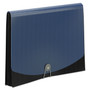 Smead 12-Pocket Poly Expanding File, 0.88" Expansion, 12 Sections, Cord/Hook Closure, 1/6-Cut Tabs, Letter Size, Black/Blue