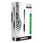 Zebra Z-Grip MAX Ballpoint Pen, Retractable, Medium 1 mm, Black Ink, Silver/Black Barrel, 12/Pack