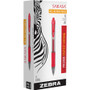 Zebra Sarasa Dry Gel X20 Gel Pen, Retractable, Medium 0.7 mm, Red Ink, Clear/Red Barrel, 12/Pack