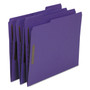 Smead Top Tab Colored Fastener Folders, 0.75" Expansion, 2 Fasteners, Letter Size, Purple Exterior, 50/Box