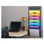Smead Cascading Wall Organizer, 6 Sections, Letter Size, 14.25 x 24.25, Gray, Neon Green, Neon Orange, Neon Pink, Purple, Yellow
