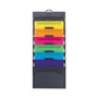 Smead Cascading Wall Organizer, 6 Sections, Letter Size, 14.25 x 24.25, Gray, Neon Green, Neon Orange, Neon Pink, Purple, Yellow