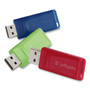 Verbatim Store 'n' Go USB Flash Drive, 4 GB, Assorted Colors, 3/Pack (VER97002) View Product Image