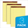 TOPS "The Legal Pad" Ruled Perforated Pads, Wide/Legal Rule, 50 Canary-Yellow 8.5 x 11 Sheets, 3/Pack (TOP75327) View Product Image