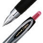 uniball Signo 207 Gel Pen, Retractable, Fine 0.5 mm, Red Ink, Smoke/Black/Red Barrel, Dozen