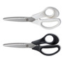 TRU RED Stainless Steel Scissors, 8" Long, 3.58" Cut Length, Straight Assorted Color Handles, 2/Pack