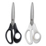 TRU RED Stainless Steel Scissors, 8" Long, 3.58" Cut Length, Straight Assorted Color Handles, 2/Pack