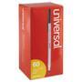Universal Ballpoint Pen Value Pack, Stick, Medium 1 mm, Black Ink, Gray/Black Barrel, 60/Pack