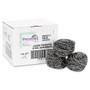 Boardwalk Stainless Steel Scrubber, Large Size, 2.5 x 2.75, Steel Gray, 12/Carton