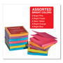 Universal Fan-Folded Self-Stick Pop-Up Note Pads, 3" x 3", Assorted Bright Colors, 100 Sheets/Pad, 12 Pads/Pack