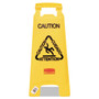Rubbermaid Commercial Multilingual "Caution" Floor Sign,  11 x 12 x 25, Bright Yellow (RCP611200YW) View Product Image