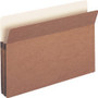 Business Source Straight Tab Cut Legal Recycled File Pocket - 8 1/2" x 14" - 1 3/4" Expansion - Redrope - Redrope - Tear Proof, Tyvek Gusset, Reinforced Gusset