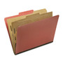 AbilityOne 7530016006979, SKILCRAFT Pocket Classification Folder, 2" Expansion, 2 Dividers, 6 Fasteners, Letter Size, Earth Red, 10/Box