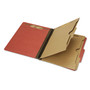 AbilityOne 7530016006979, SKILCRAFT Pocket Classification Folder, 2" Expansion, 2 Dividers, 6 Fasteners, Letter Size, Earth Red, 10/Box