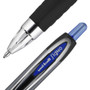 uniball Signo 207 Gel Pen, Retractable, Bold 1 mm, Blue Ink, Smoke/Black/Blue Barrel, Dozen