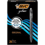 BIC Gel Retractable Pens - 0.7 mm Medium Pen Point - Retractable - Black Ink - Gel-based - Tinted, Clear Barrel