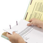 Smead Pressboard Classification Folders, Four SafeSHIELD Fasteners, 2/5-Cut Tabs, 1 Divider, Legal Size, Gray-Green, 10/Box