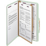 Smead Pressboard Classification Folders, Four SafeSHIELD Fasteners, 2/5-Cut Tabs, 1 Divider, Legal Size, Gray-Green, 10/Box