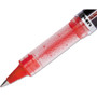 uniball VISION ELITE Hybrid Gel Pen, Stick, Extra-Fine 0.5 mm, Red Ink, Black/Red/Clear Barrel