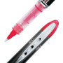 uniball VISION ELITE Hybrid Gel Pen, Stick, Extra-Fine 0.5 mm, Red Ink, Black/Red/Clear Barrel