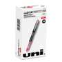 uniball VISION ELITE Hybrid Gel Pen, Stick, Extra-Fine 0.5 mm, Red Ink, Black/Red/Clear Barrel