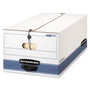 Bankers Box STOR/FILE Medium-Duty Strength Storage Boxes, Legal Files, 15.25" x 24.13" x 10.75", White/Blue, 12/Carton