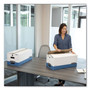 Bankers Box STOR/FILE Medium-Duty Strength Storage Boxes, Legal Files, 15.25" x 24.13" x 10.75", White/Blue, 12/Carton