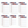 TOPS American Pride Writing Pad, Narrow Rule, Red/White/Blue Headband, 50 White 5 x 8 Sheets, 12/Pack