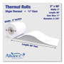 Alliance Thermal Cash Register/POS Roll, 3" x 80 ft, White, 36/Carton (AIP3555) View Product Image