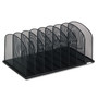 Safco Onyx Mesh Desk Organizer with Upright Sections, 8 Sections, Letter to Legal Size Files, 19.5" x 11.5" x 8.25", Black (SAF3253BL) View Product Image