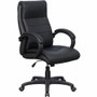 Lorell Deluxe High-back Office Chair - Leather Seat Material - Leather Back Material - High Back - 5-star Base - Black