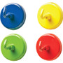Learning Resources Super Strong Magnetic Hooks Set - for Pocket Chart, Flip Book, Hall Pass, Decoration - Metal - Red, Blue, Green, Yellow