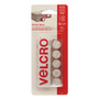 VELCRO Brand Sticky-Back Fasteners, Removable Adhesive, 0.63" dia, White, 15/Pack