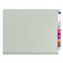 Smead End Tab Pressboard Classification Folders, Six SafeSHIELD Fasteners, 2" Expansion, 2 Dividers, Letter Size, Gray-Green, 10/BX