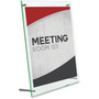 deflecto Superior Image Beveled Edge Sign Holder, Letter Insert, Clear/Green-Tinted Edges