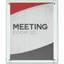 deflecto Superior Image Beveled Edge Sign Holder, Letter Insert, Clear/Green-Tinted Edges