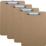 Business Source Flat Clip Clipboard - 9" x 12 1/2" Sheet Size - Hardboard - Brown - (BSN16508BX)