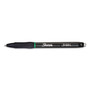 Sharpie S-Gel S-Gel High-Performance Gel Pen, Retractable, Medium 0.7 mm, Green Ink, Black Barrel, Dozen